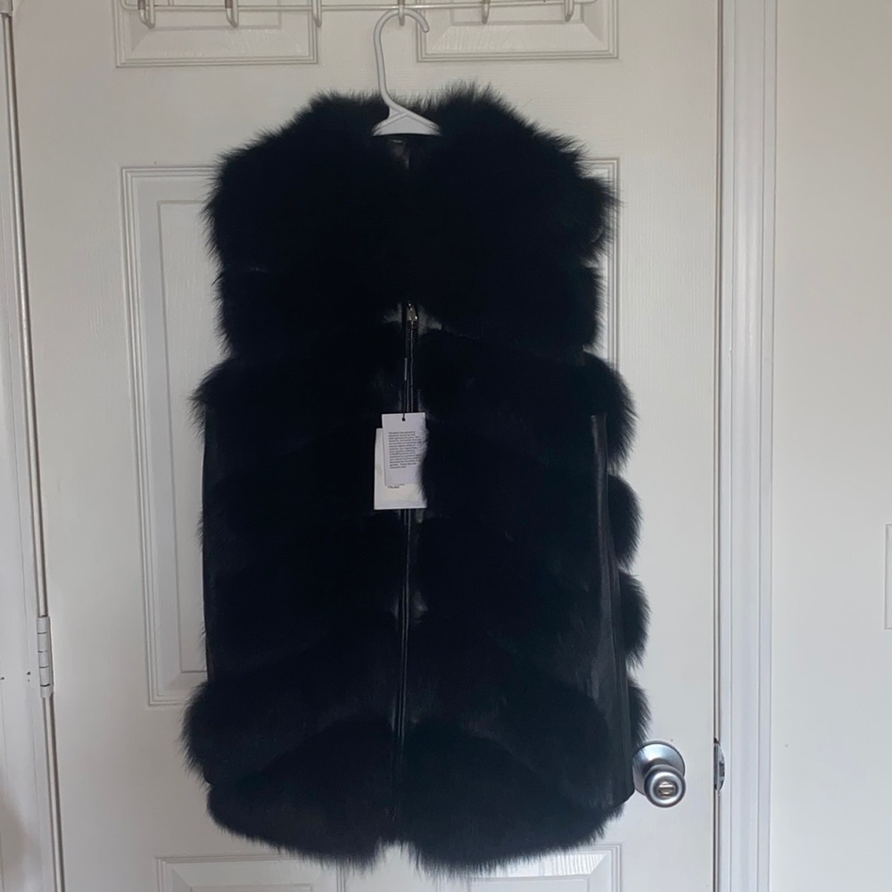 Belle Fare Fur Leather Vest. Brand new with tags.